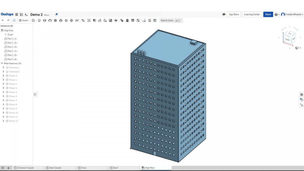 Screenshot of Onshape CAD demo