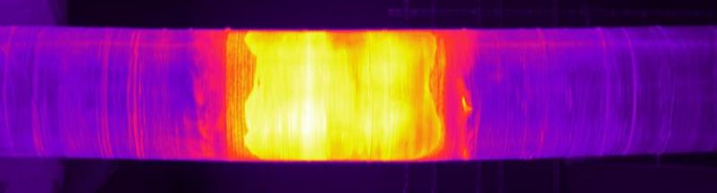 Infrared thermal image of the main cable mock-up 24 hours into cool down.