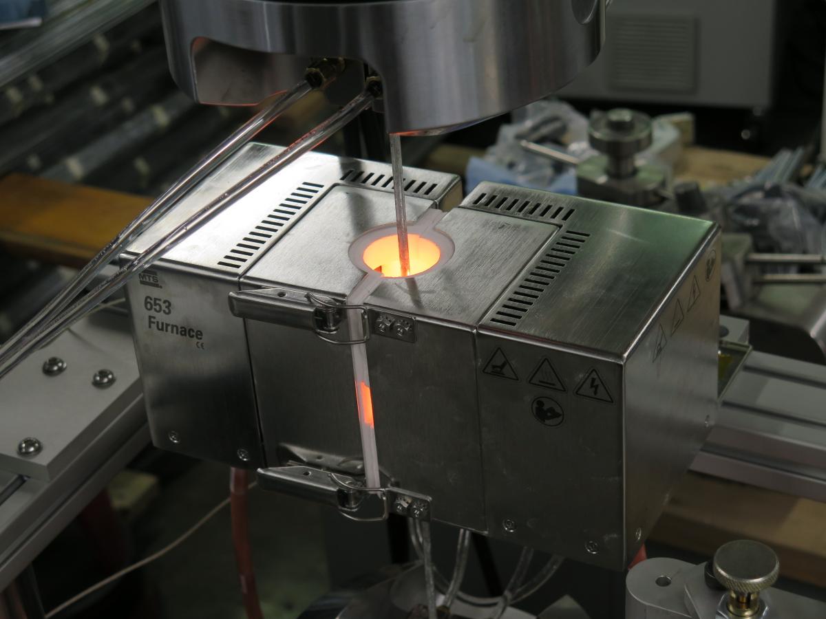 Individual wires were heated under load to understand thermo-mechanical properties at this length scale.